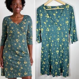 Toad&Co Rosalinda Midi Athletic Dress L Fit & Flare Organic Cotton Granola